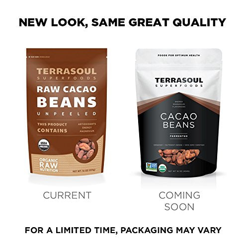 Terrasoul Superfoods Raw Organic Cacao Beans, 16oz