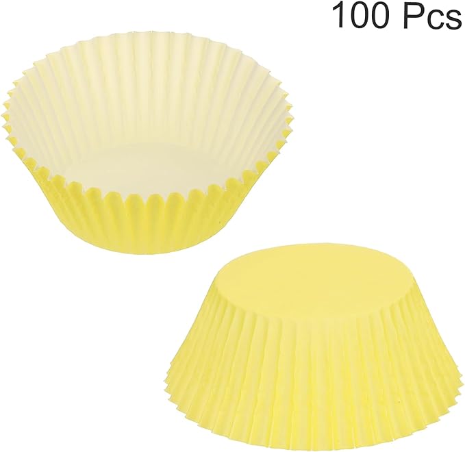 uxcell 100 Pcs Cupcake Liners, Muffins Paper Baking Cups Wrappers Standard Greaseproof for Baking