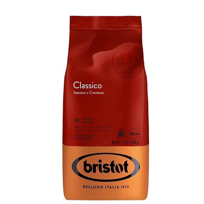 Bristot Classico Espresso Beans ??Intense & Creamy Medium Roast ??Italian Whole Bean Coffee ??2.2