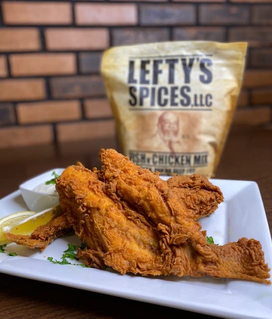 Lefty's Spicy Fish & Chicken Mix | Air Fry and Oven Baked Seasoned Coating Mix for Fish, Chicken