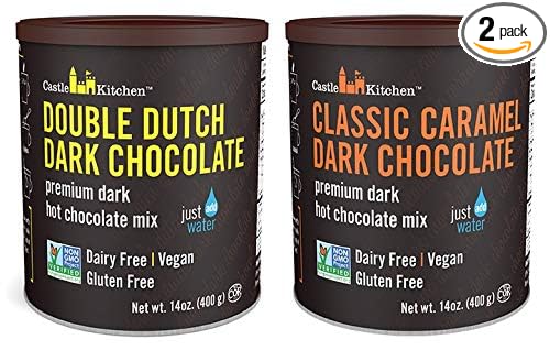 Castle Kitchen Natural Hot Chocolate Mix Variety Pack - Dairy-Free, Vegan Complete Mixes - Just Add