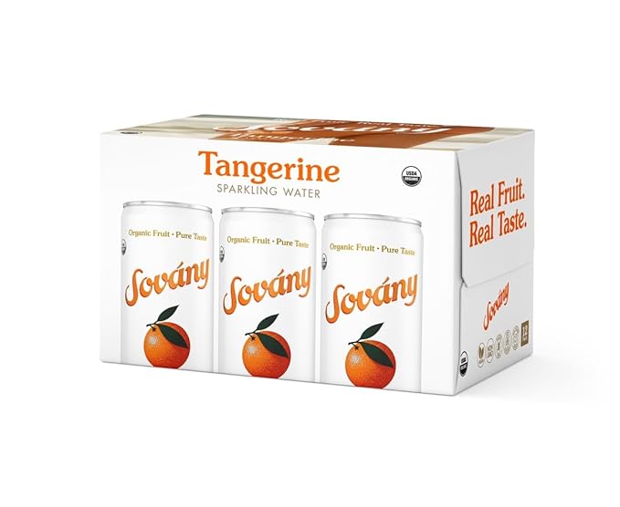 Sovány Sparkling Water, Tangerine, Seltzer Water Drinks, USDA Organic, Made With Real Fruit