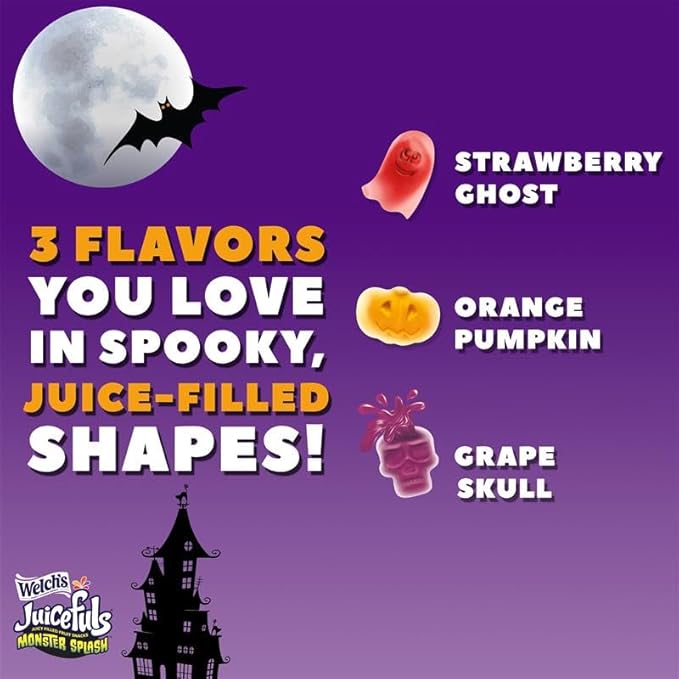Welch?™s Fruit Snacks Mixed Fruit Halloween & Juicefuls Monster Splash Variety Pack, Great for
