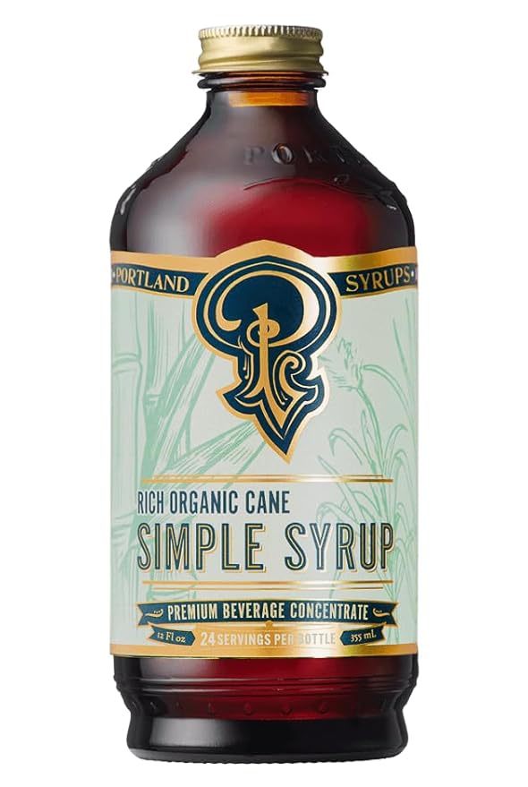 Portland Syrups Organic Cane Simple Syrup - Drink Mix for Exceptional Cocktails, Sugar for Drinks