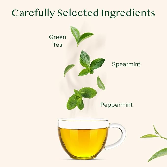 VAHDAM, Mint Green Tea Loose Leaf (50+ Cups, 3.5 oz) Cool Peppermint Tea With Himalayan Green Tea