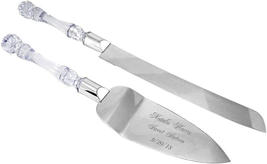 GIFTS INFINITY Personalized Wedding Cake Knife and Server Set Free Engraving - Valentine's