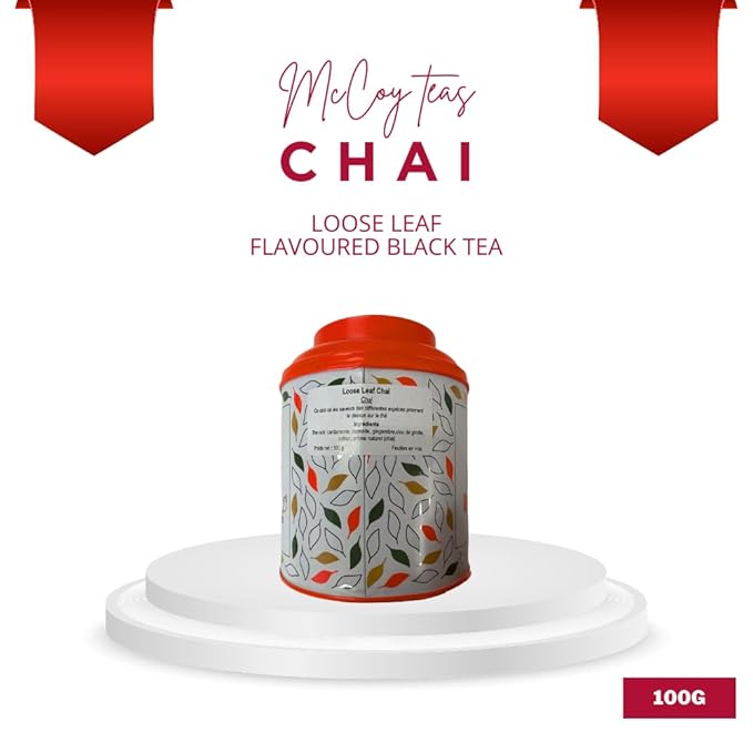 McCoy Teas Chai Tea Flavored Black Loose Leaf Tea Make Hot or Cold Ice and Brews with Premium Tea