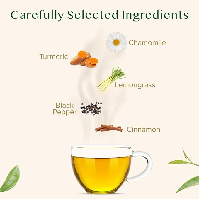 VAHDAM, Turmeric Chamomile Tea Bags (100 Herbal Tea Bags) Caffeine Free,100% Pure Herbal Tisane