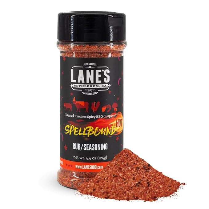 Lane's Spellbound Hot Sweet and Spicy Pork Rub Seasoning, All-Natural Butt Rub Seasoning, Rib Rubs