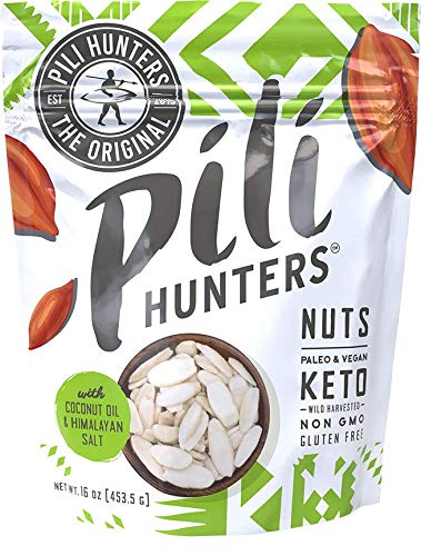 Pili Hunters - Wild Sprouted Pili Nuts, Coconut Oil and Himalayan Salt (1lb Bag) Keto/Paleo/Vegan