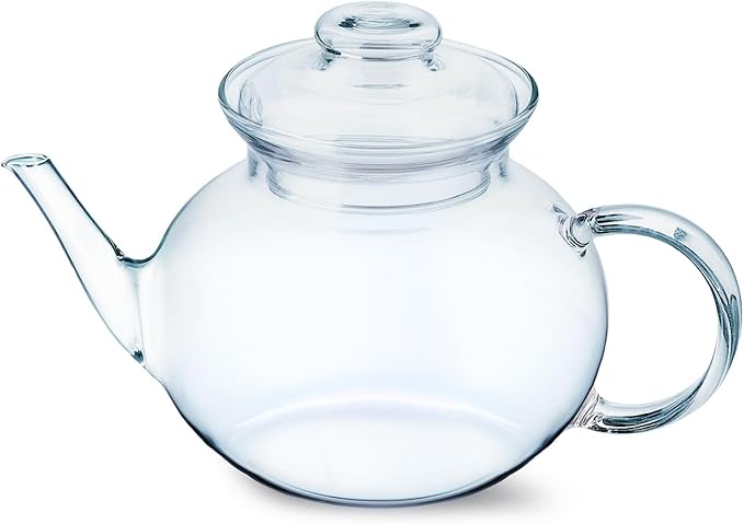Simax Glassware 33 Ounce Glass Teapot | With Spout, Microwave and Stovetop Safe, Heat, Cold, and