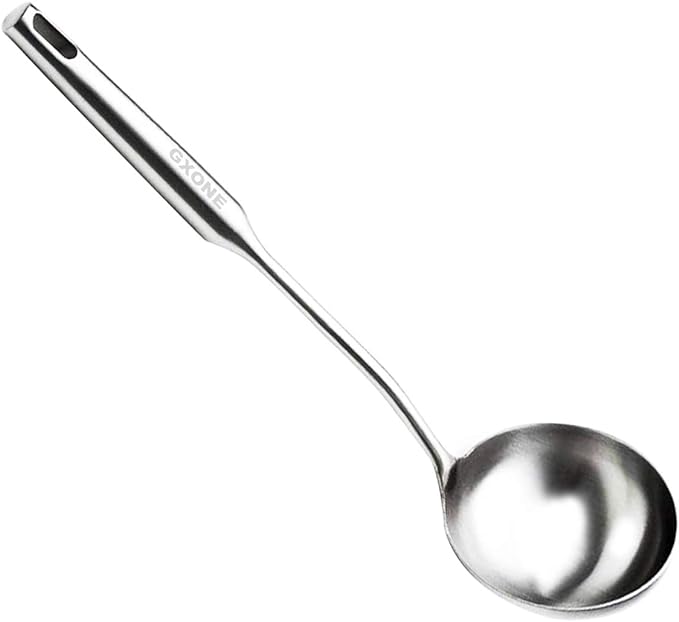 Soup Spoon Ladle,304 Stainless Steel Cooking Spoon Kitchen Tool For Wok With Hollow Handle