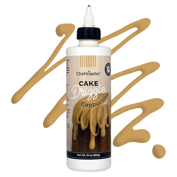 Cappuccino-Flavored Cake Drizzle by Chefmaster, Edible Cake Drip Frosting for Decorating, Drip for