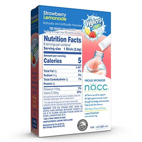 Singles T棘 Go Powder Packets, W逵ter Drink Mix, Strawberry Lemonade, 96 Singl筠 Servings (Pack of 12)