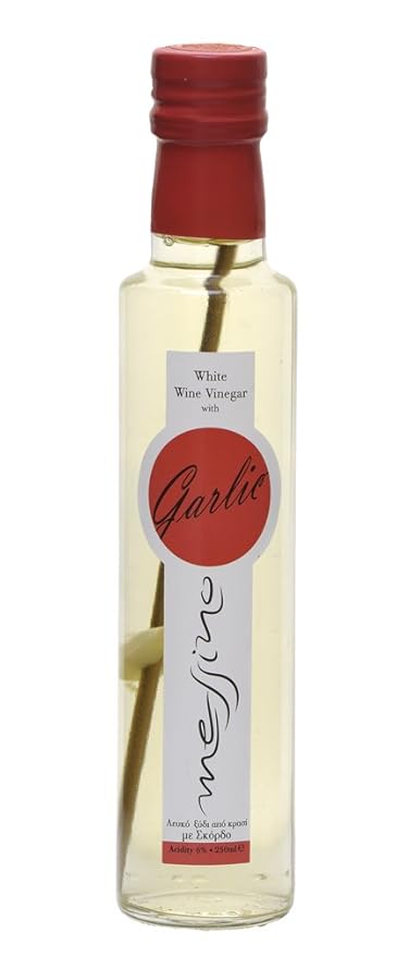 Messino White Wine Vinegar with Garlic imported from Greece, 250 ml
