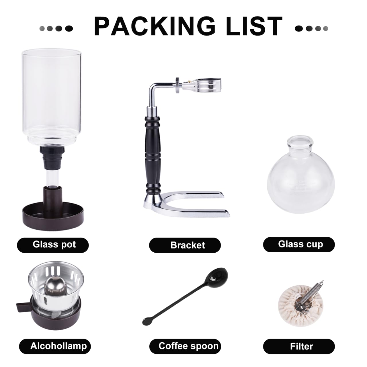 YUCHENGTECH Syphon Coffee Maker Tabletop Glass Siphon Pot Glass Technica Siphon Vacuum Coffee