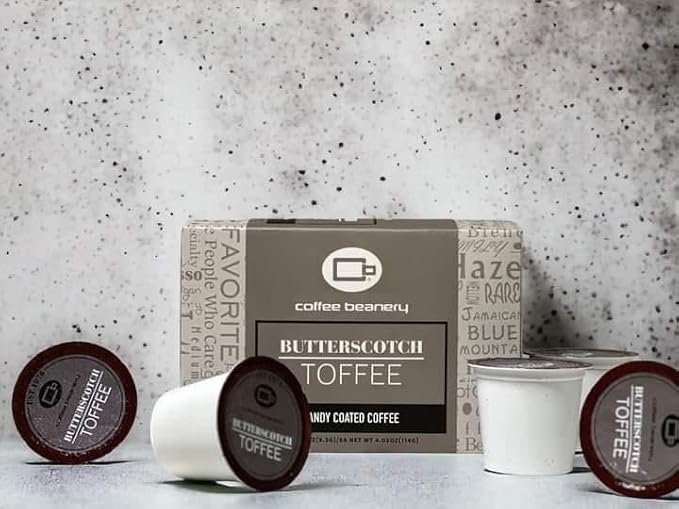 Butterscotch Toffee Flavored Coffee Pods by Coffee Beanery | Medium Roast, 12ct Specialty Arabica
