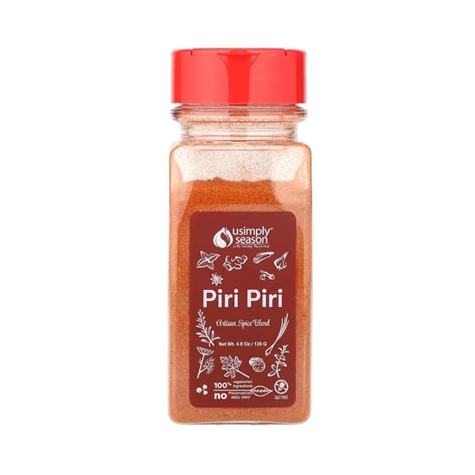 USimplySeason Piri Piri Seasoning, 4.8 oz - African Heat Elevator for Poultry, Seafood & Dishes