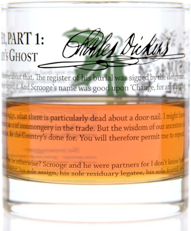Well Told Classic Literature Rocks Glass - A Christmas Carol by Charles Dickens - Old Fashioned