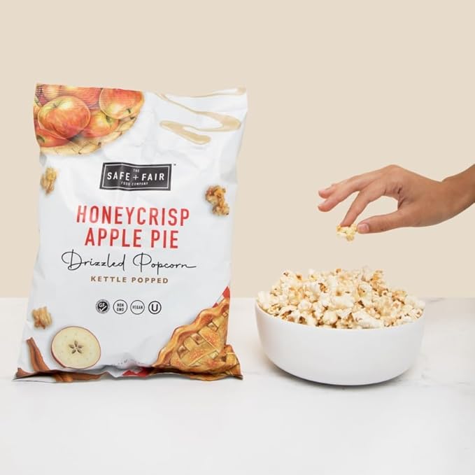 Safe + Fair Plant-Based Gourmet Apple Pie Flavored Popcorn - Honeycrisp Apple Pie Drizzled Kettle