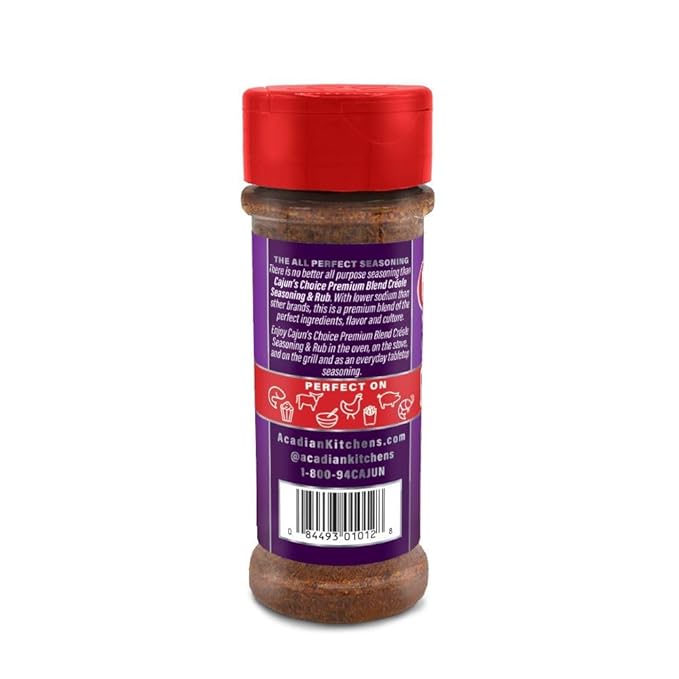 Cajun's Choice Creole Seasoning - 3.8 oz - 12 Pack, Low Sodium, All Natural, Gluten-Free