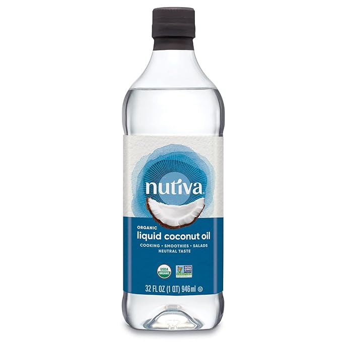Nutiva Organic Liquid Fractionated Coconut Oil 32 Fl Oz - USDA Organic, Non-GMO. Edible, Pure