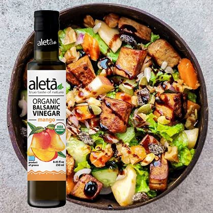 Aleta Farms Balsamic Vinegar, Mango Infused Organic Balsamic Vinegar, Aged, Flavored, USDA Organic