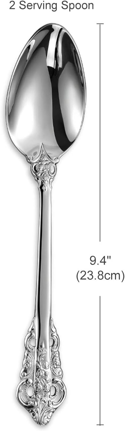 KEAWELL 2-Piece Gorgeous Large Serving Spoon, 18/10 Stainless Steel, Fine Large Serving Spoon
