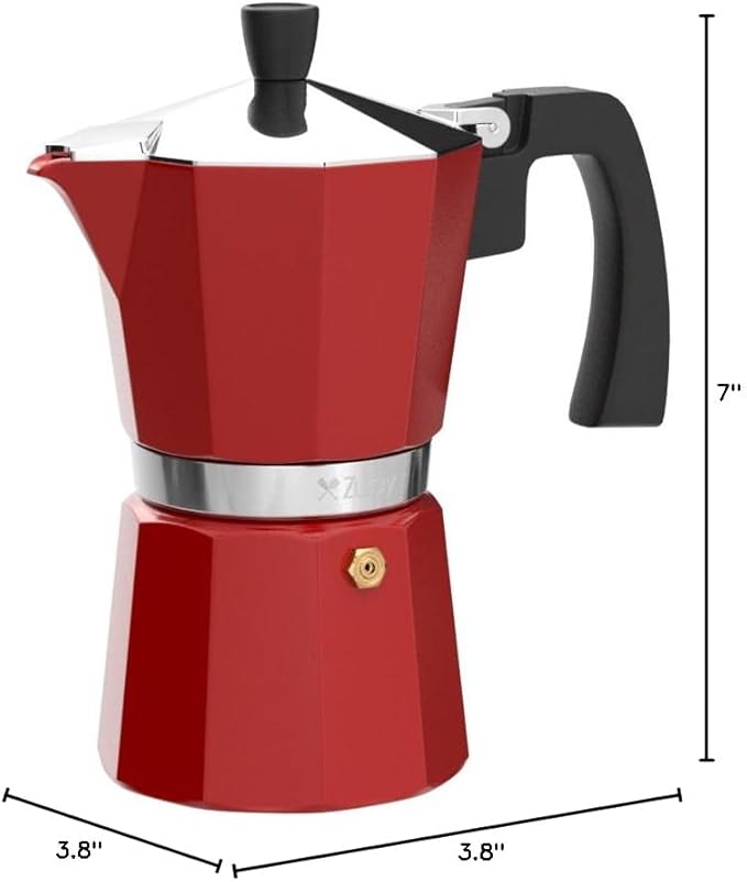 Zulay Classic Italian Style 6 Espresso Cup Moka Pot, Stovetop Espresso Maker for Great Flavored