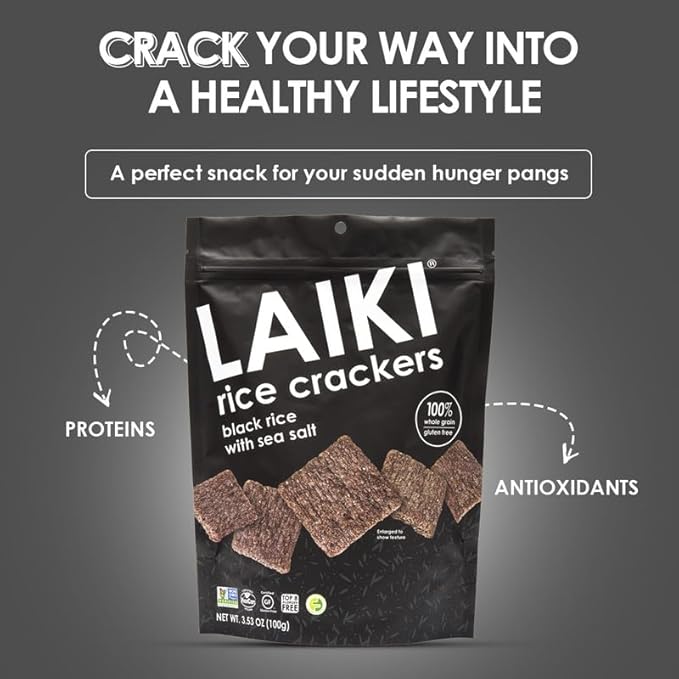 Gluten Free Rice Crackers - Seed-Oil Free - Snacks - Low Sodium Crackers Crunch - Allergen-Friendly