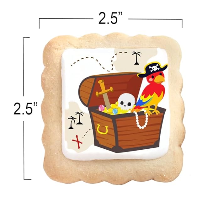 Pirate Themed Cookies Party Favors Birthday Baby Shower | Individually Wrapped 24 Pack Bulk | Theme