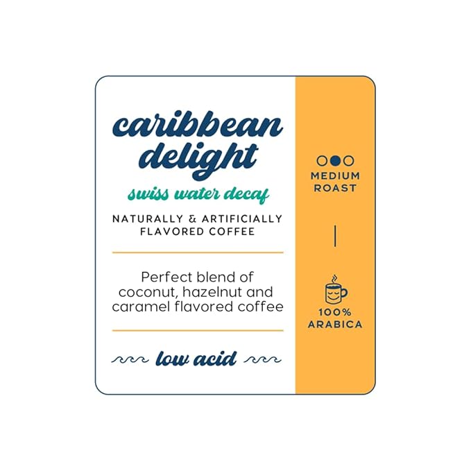 Manatee Gourmet Single Serve Coffee Pods for Keurig K-Cup Brewers, Caribbean Delight Flavored Swiss