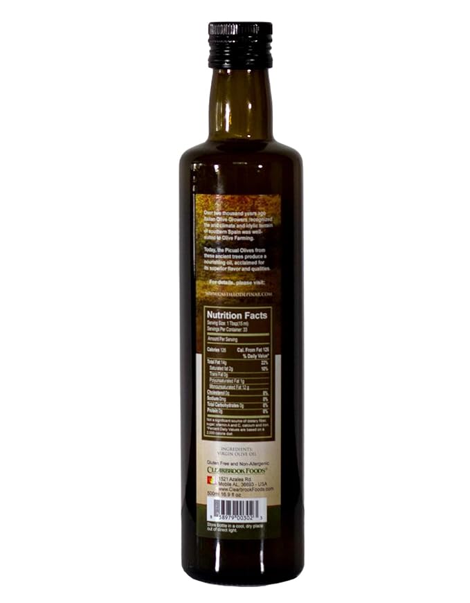 Castillo de Piñar Virgin Olive Oil VIRGIN 100% PICUAL. NON-GMO. All Natural (500ml)