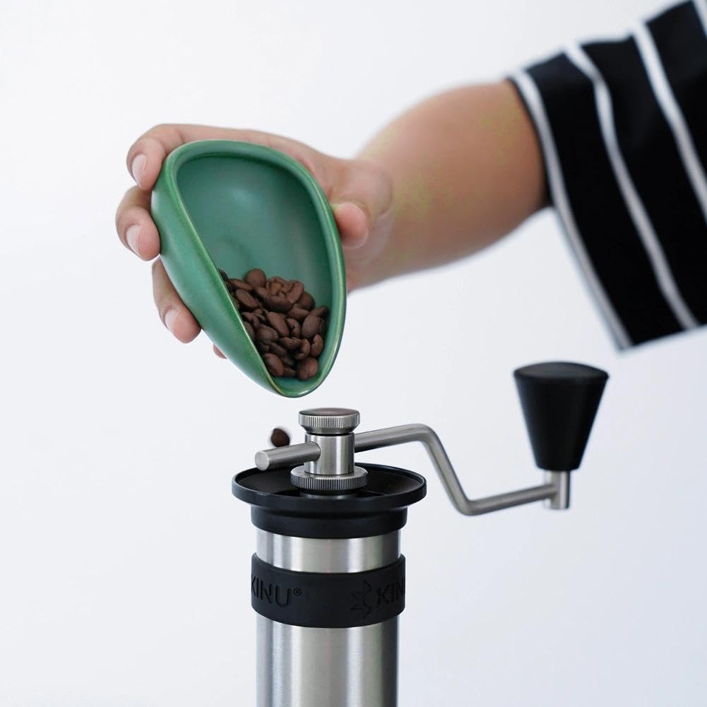 watchget Ceramic Coffee Dosing Cup & Tea Storage Tray, Dark Green