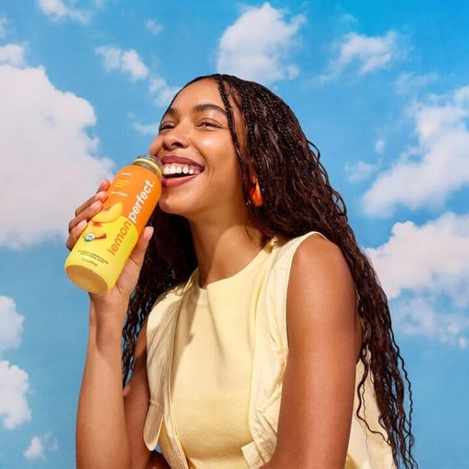 Lemon Perfect Peach, Flavored Lemon Water, Organic, Zero Sugar, Healthy Hydration Drinks, 15.2 fl