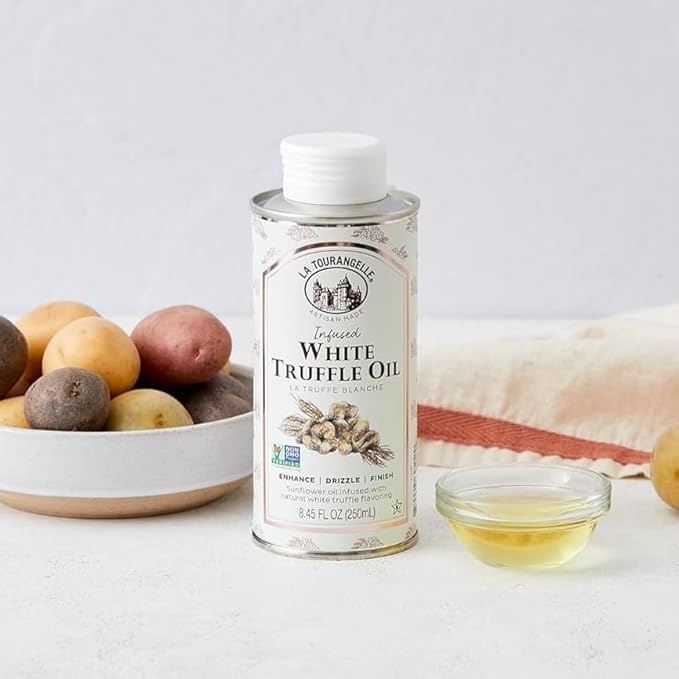 La Tourangelle, White Truffle Oil & Black Truffle Oil Set, Complex Gourmet Earthy Flavor for