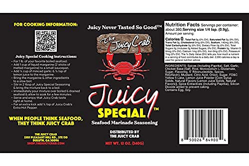 Juicy Special Cajun Seafood Marinade Seasoning by The Juicy Crab | 12OZ (340g)