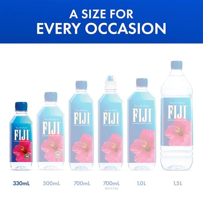 FIJI Natural Artesian Bottled Water 330mL / 11.15 Fl Ounce (Pack of 24) - 100% Natural Electrolytes