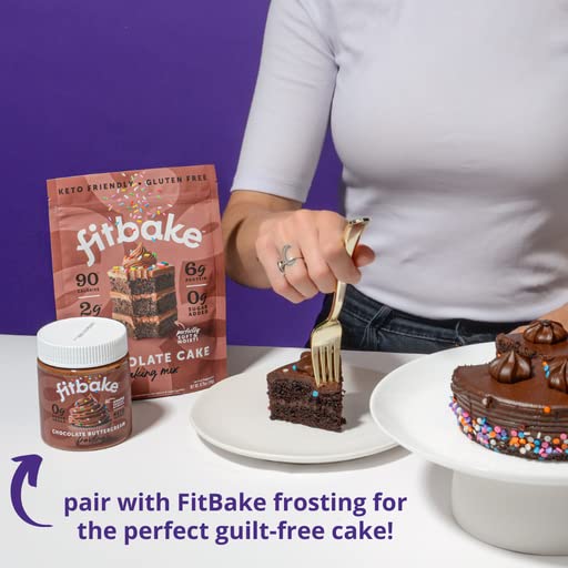 FitBake Chocolate Cake Baking Mix | 2g Net Carbs | Keto Friendly Low Carb Food | No Added Sugar