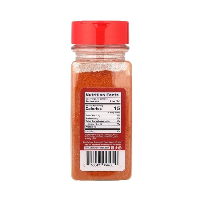USimplySeason Berbere Spice, 4.8oz - Ethiopian Inspired Blend for Hearty Stews & Meats - Vegan