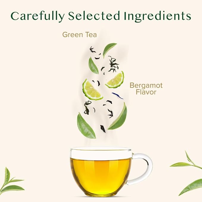VAHDAM, Earl Grey Citrus Green Tea Loose Leaf (50+ Cups, 3.5 oz) Loose Leaf Earl Grey Green Tea