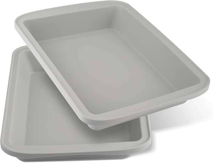 Silicone Baking Mold, Detroit Style Pizza Pan, Rectangular Baking Dish with Handles, Compatible
