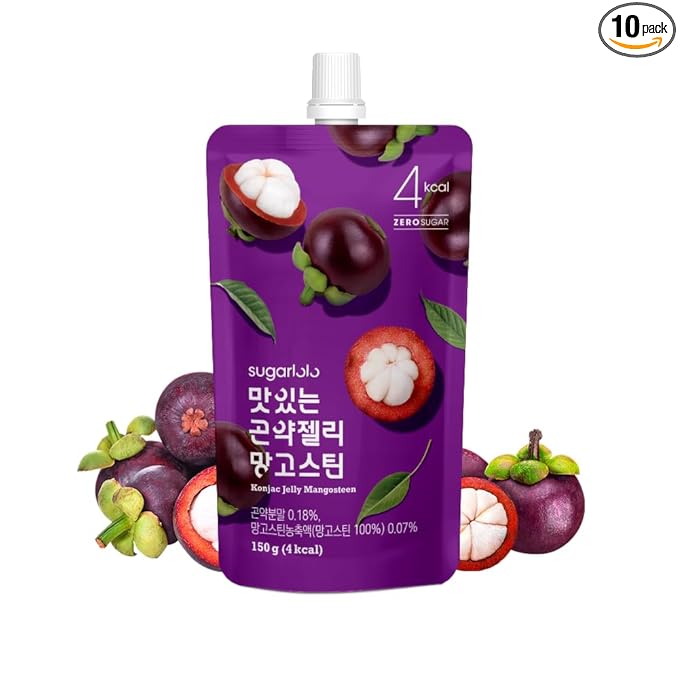 Sugarlolo Konjac Sweet Mangosteen Jelly Snack - Vegan Jello with Zero Sugar | Only 4 Calories per