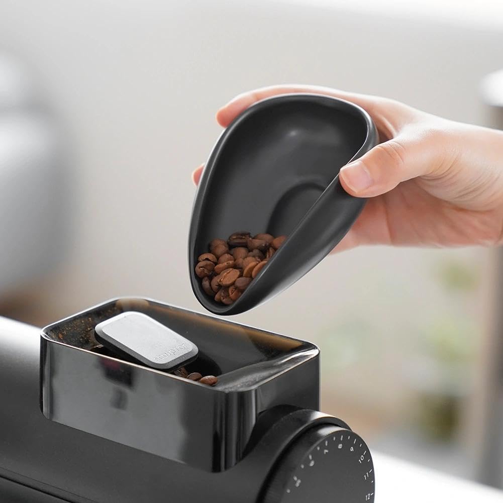 watchget Upgraded 30g Ceramic Coffee Dosing Cup & Tea Storage Tray, Black