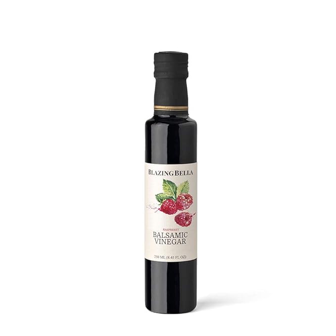 Blazing Bella Raspberry Balsamic Vinegar (8.45 Fl Oz - 250ML) Sweet and tart gourmet aged balsamic