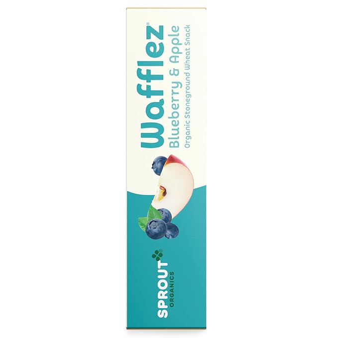 Sprout Organic Baby Food, Stage 4 Toddler Snacks, Blueberry Apple Wafflez, Single Serve Waffles 5