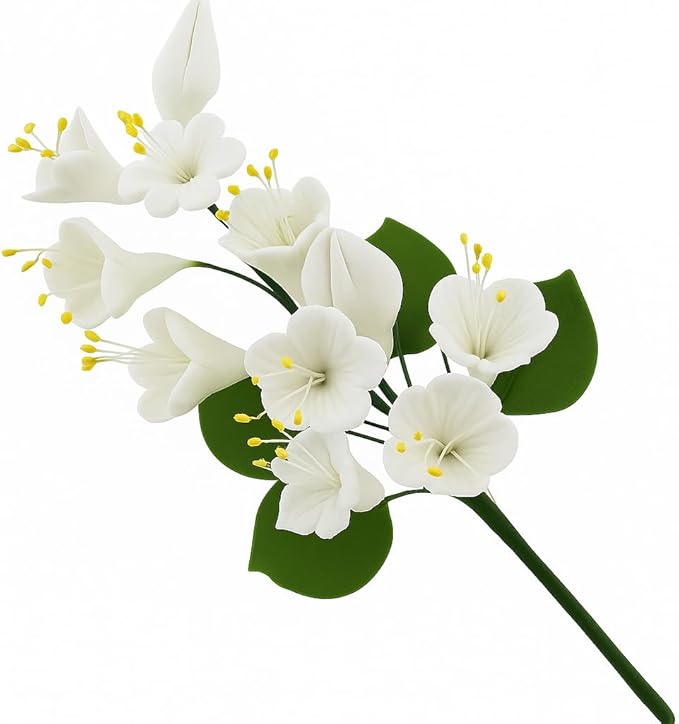 Cherry Blossom Sugar Flower Spray – Gumpaste Flowers for Cakes – Handmade Cake Decorations – Sakura