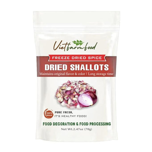 DRIED SHALLOTS (PURPLE ONION) 2.47 Oz (70g) VIETFARMFOOD: Pure, natural freeze-dried spice made