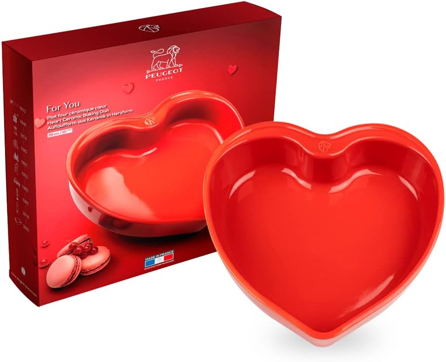 Peugeot Appolia Heart Baking Dish, 57oz, Red