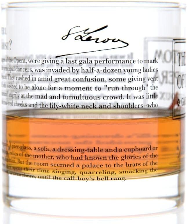 Well Told Classic Literature Rocks Glass - The Phantom of the Opera by Gaston Leroux - Old